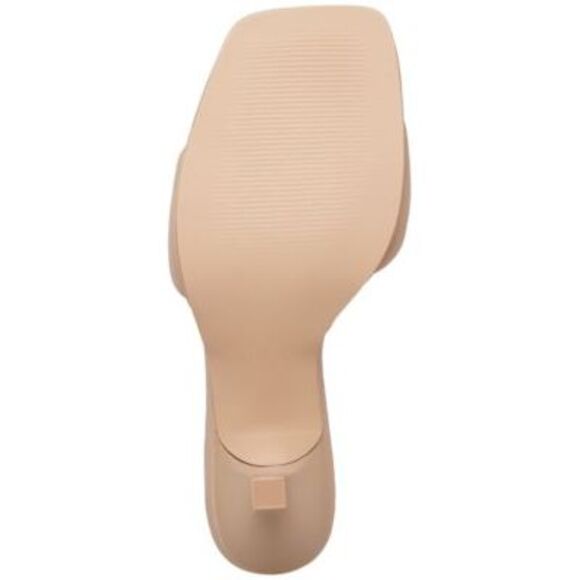 STEVE MADDEN Womens Beige Snazzy Toe Kitten Heel Slip On Heeled Sandal 5.5 M - Picture 4 of 4